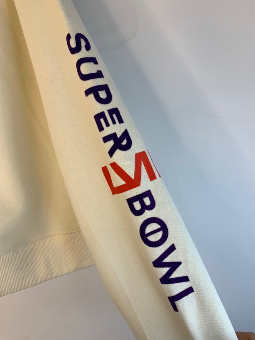 Womens NFL Super Bowl LVIII Cropped Hoodie Patches Size L Eggshell Cotton NWT - Picture 10 of 14